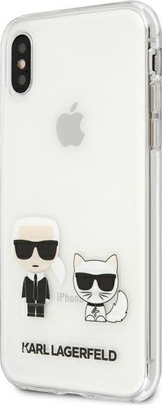 Kryt Karl Lagerfeld KLHCI65CKTR Apple iPhone XS Max hardcase Transparent Karl & Choupette