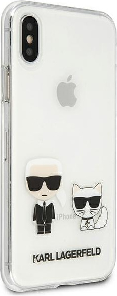 Kryt Karl Lagerfeld KLHCI65CKTR Apple iPhone XS Max hardcase Transparent Karl & Choupette