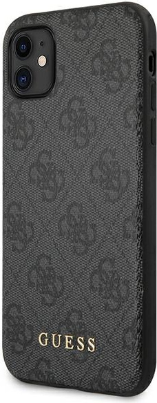 Kryt Guess GUHCN61G4GFGR Apple iPhone 11 grey hard case 4G Metal Gold Logo