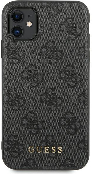 Kryt Guess GUHCN61G4GFGR Apple iPhone 11 grey hard case 4G Metal Gold Logo