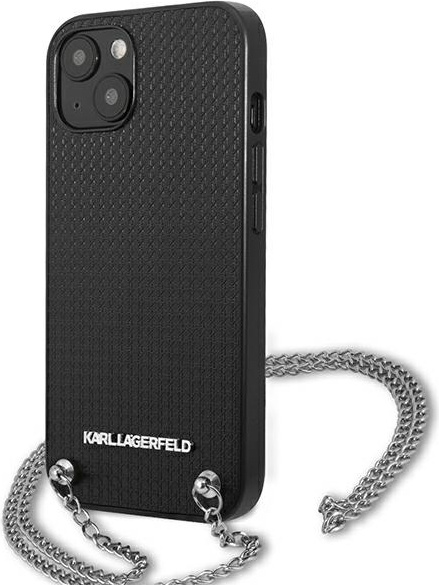 Kryt Karl Lagerfeld KLHCP13MPMK Apple iPhone 13 hardcase black Leather Textured and Chain
