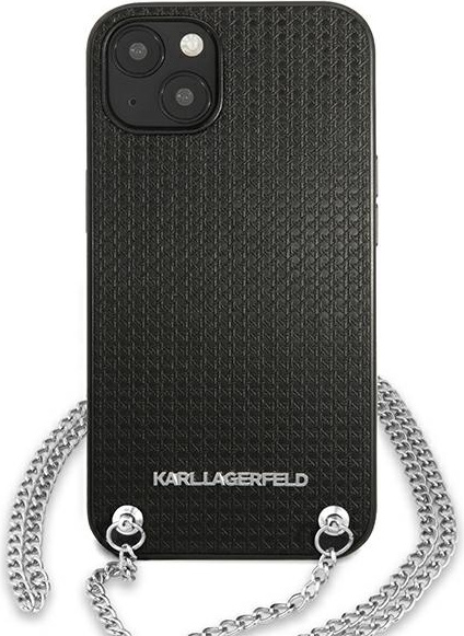 Kryt Karl Lagerfeld KLHCP13MPMK Apple iPhone 13 hardcase black Leather Textured and Chain