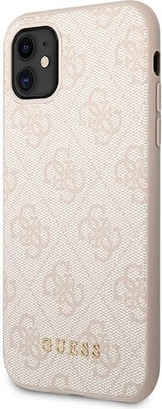 Kryt Guess GUHCN61G4GFPI Apple iPhone 11 pink hard case 4G Metal Gold Logo