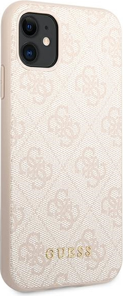 Kryt Guess GUHCN61G4GFPI Apple iPhone 11 pink hard case 4G Metal Gold Logo