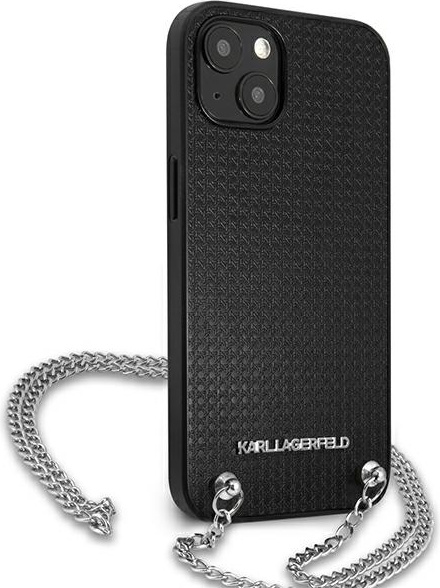 Kryt Karl Lagerfeld KLHCP13SPMK Apple iPhone 13 mini hardcase black Leather Textured and Chain