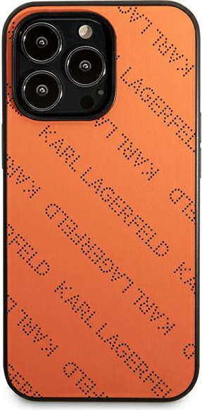 Kryt Karl Lagerfeld KLHCP13XPTLO Apple iPhone 13 Pro Max hardcase orange Perforated Allover