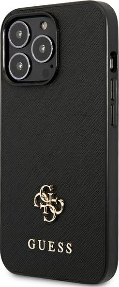 Kryt Guess GUHCP13LPS4MK Apple iPhone 13 Pro black hardcase Saffiano 4G Small Metal Logo