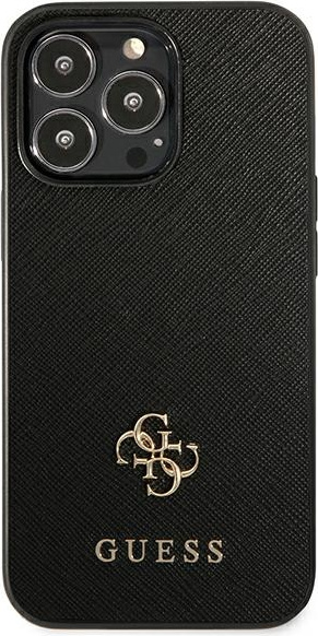 Kryt Guess GUHCP13LPS4MK Apple iPhone 13 Pro black hardcase Saffiano 4G Small Metal Logo