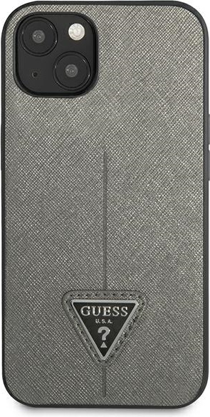 Kryt Guess GUHCP13MPSATLG Apple iPhone 13 silver hardcase Saffiano Triangle Logo