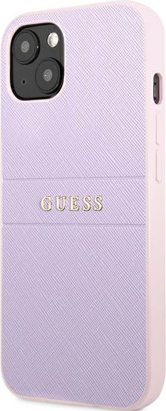 Kryt Guess GUHCP13SPSASBPU Apple iPhone 13 mini purple Saffiano Hot Stamp & Metal Logo