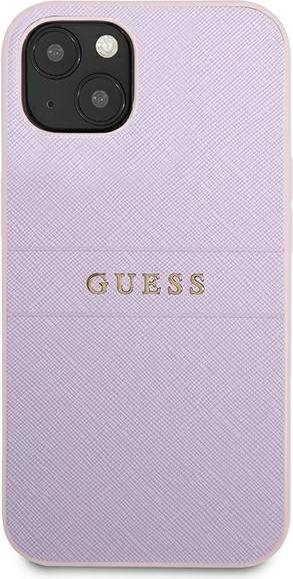 Kryt Guess GUHCP13SPSASBPU Apple iPhone 13 mini purple Saffiano Hot Stamp & Metal Logo