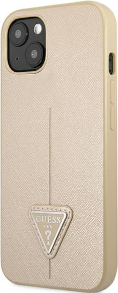 Kryt Guess GUHCP13SPSATLE Apple iPhone 13 mini beige hardcase Saffiano Triangle Logo