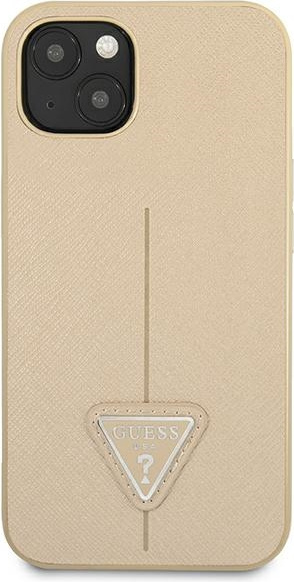 Kryt Guess GUHCP13SPSATLE Apple iPhone 13 mini beige hardcase Saffiano Triangle Logo