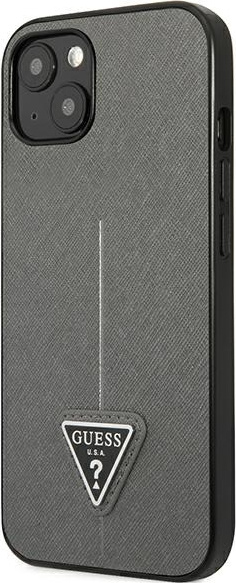 Kryt Guess GUHCP13SPSATLG Apple iPhone 13 mini silver hardcase Saffiano Triangle Logo