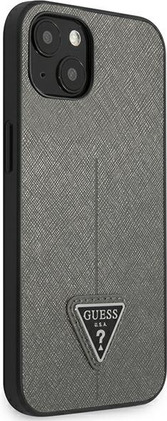 Kryt Guess GUHCP13SPSATLG Apple iPhone 13 mini silver hardcase Saffiano Triangle Logo