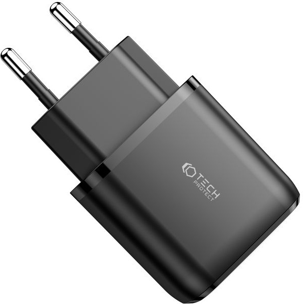 Síťová nabíječka Tech-Protect C20W 2-port Network Charger PD 20W QC 3.0 Black
