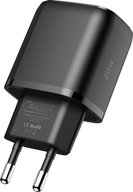Síťová nabíječka Tech-Protect C20W 2-port Network Charger PD 20W QC 3.0 Black