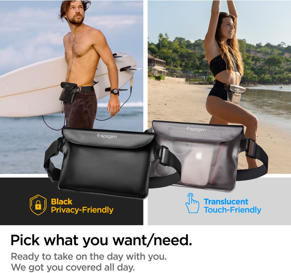 Kryt Spigen A620 Universal Waterproof Waist Bag Black