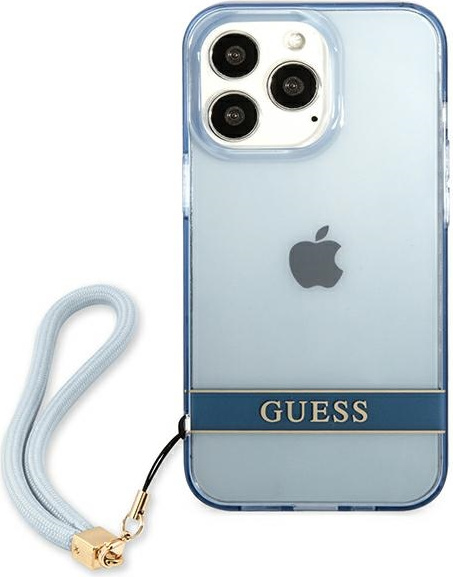 Kryt Guess GUHCP13LHTSGSB Apple iPhone 13 Pro blue hardcase Translucent Stap