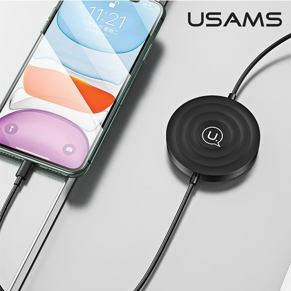 Bezdrátová nabíječka USAMS Wireless Charger US-CC096 10W z kablem Lightning black CC96WH01