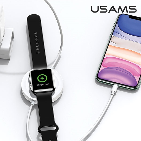 Bezdrátová nabíječka USAMS Wireless Charger US-CC096 10W z kablem Lightning black CC96WH01