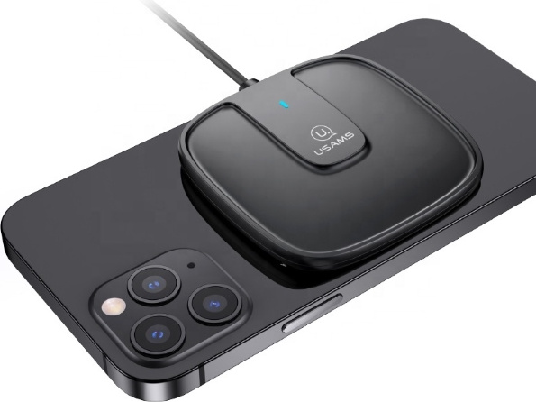 Bezdrátová nabíječka USAMS Wireless Charger US-CD153 magnetic 15W Apple iPhone 12 series black CD153DZ01