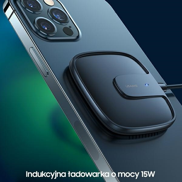 Bezdrátová nabíječka USAMS Wireless Charger US-CD159 magnetic W1 15W Extra-thin Apple iPhone 12 series white CD159DZ02