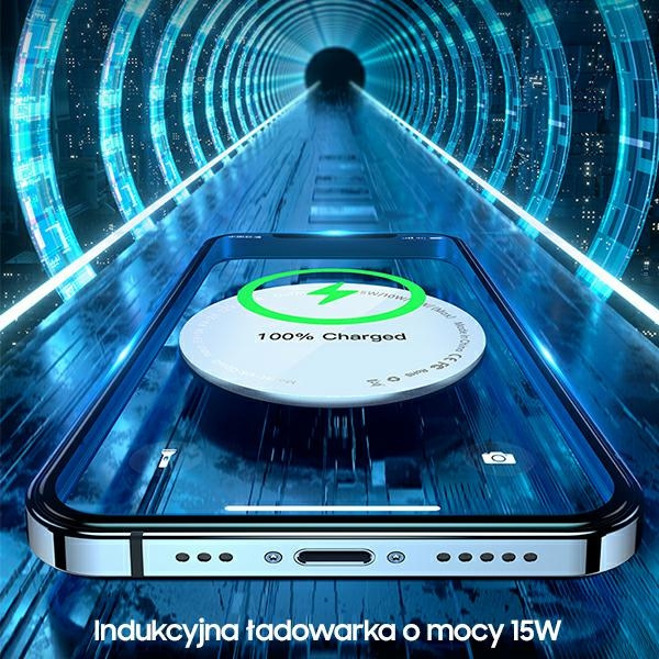 Bezdrátová nabíječka USAMS Wireless Charger US-CD160 magnetic W2 15W aluminiowa Apple iPhone 12 series silver CD160DZ01