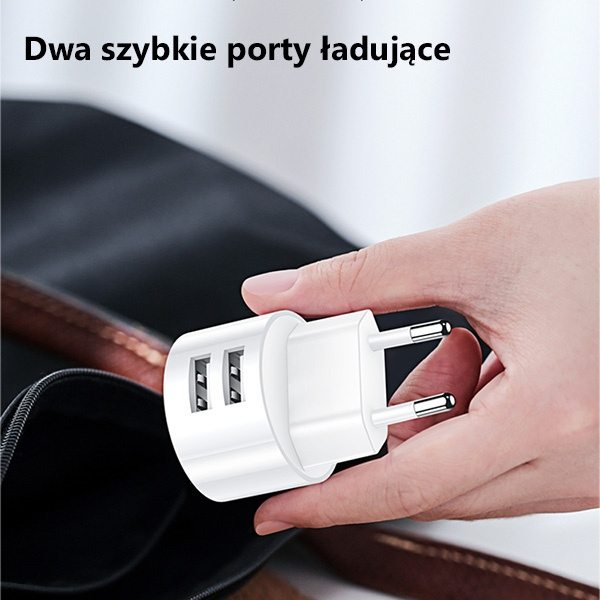 Síťová nabíječka USAMS  2xUSB T20 2,1A lightnin g white round Fast Charging  XTXLOGT1804