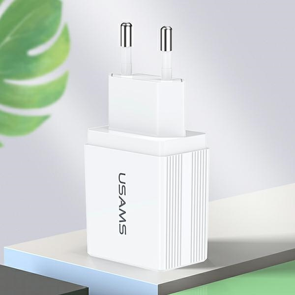Síťová nabíječka USAMS  2xUSB T24 2,1A white CC90TC01 (US-CC090)