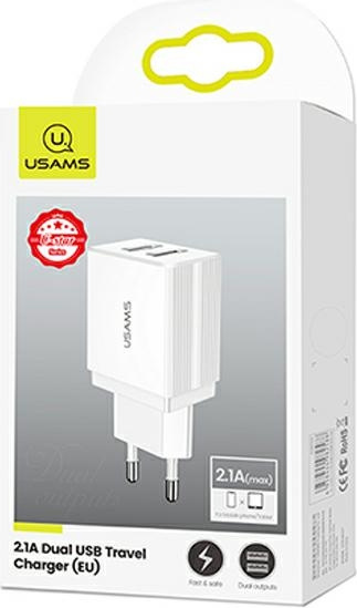 Síťová nabíječka USAMS  2xUSB T24 2,1A white CC90TC01 (US-CC090)