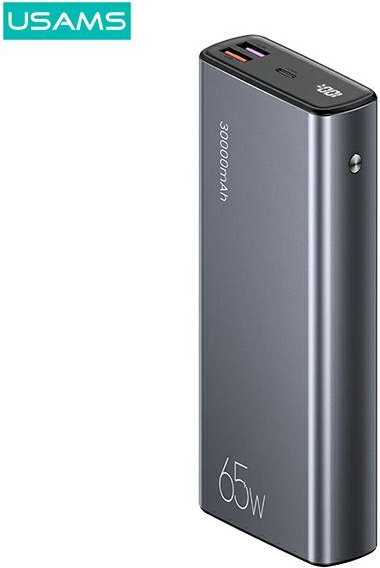 USAMS Powerbank PB59 30000mAh 65W 2xQC3.0+PD Fast Charge black CMXLOGTC01 (US-CD165) + cable USB-C-USB-C