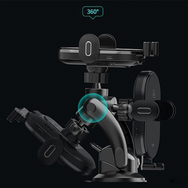 Kryt USAMS Wireless Charger Car Mount US-CD131 15W Automatic Dashboard black CD131ZJ01