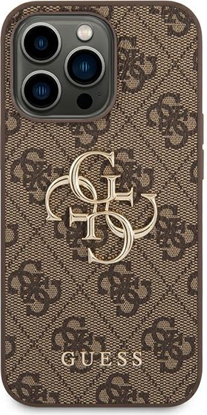Kryt Guess GUHCP14L4GMGBR Apple iPhone 14 Pro brown hardcase 4G Big Metal Logo