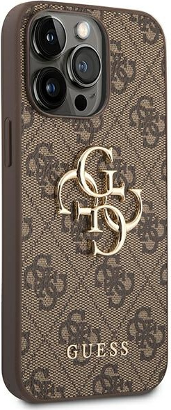Kryt Guess GUHCP14L4GMGBR Apple iPhone 14 Pro brown hardcase 4G Big Metal Logo