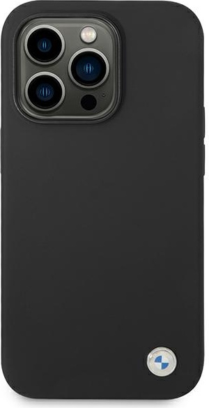 Kryt BMW BMHCP14XSILBK Apple iPhone 14 Pro Max black Silicone Metal Logo