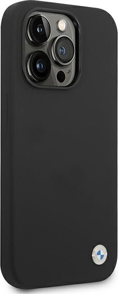 Kryt BMW BMHCP14XSILBK Apple iPhone 14 Pro Max black Silicone Metal Logo
