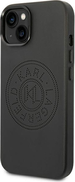 Kryt Karl Lagerfeld KLHCP14MFWHK Apple iPhone 14 Plus / 15 Plus hardcase black Leather Perforated Logo