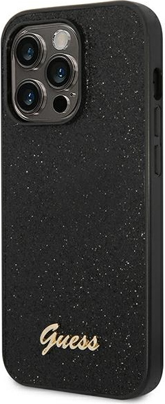 Kryt Guess GUHCP14LHGGSHK Apple iPhone 14 Pro black hard case Glitter Script