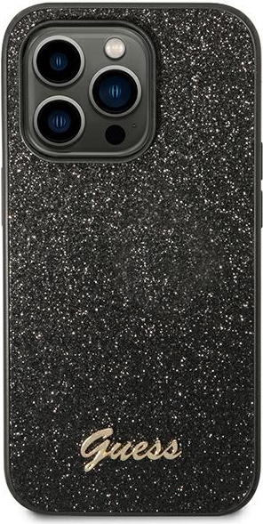 Kryt Guess GUHCP14LHGGSHK Apple iPhone 14 Pro black hard case Glitter Script