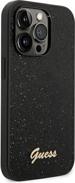 Kryt Guess GUHCP14LHGGSHK Apple iPhone 14 Pro black hard case Glitter Script