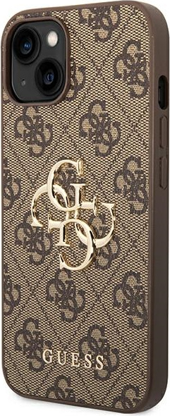 Kryt Guess GUHCP14S4GMGBR Apple iPhone 14 brown hardcase 4G Big Metal Logo