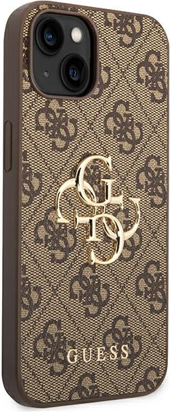 Kryt Guess GUHCP14S4GMGBR Apple iPhone 14 brown hardcase 4G Big Metal Logo
