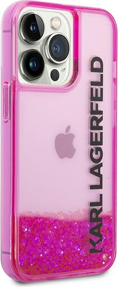 Kryt Karl Lagerfeld KLHCP14LLCKVF Apple iPhone 14 Pro pink hardcase Liquid Glitter Elong