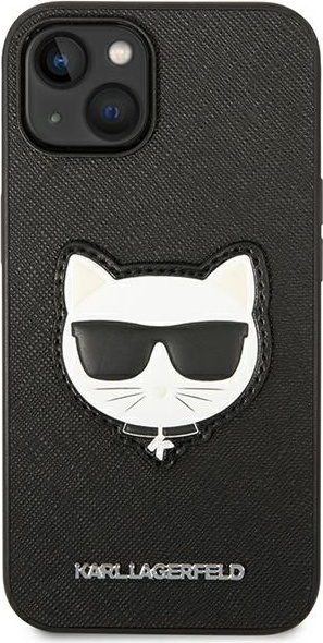 Kryt Karl Lagerfeld KLHCP14MSAPCHK Apple iPhone 14 Plus / 15 Plus hardcase black Saffiano Choupette Head Patch