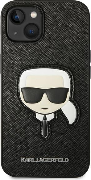 Kryt Karl Lagerfeld KLHCP14MSAPKHK Apple iPhone 14 Plus / 15 Plus black hardcase Saffiano Karl`s Head Patch
