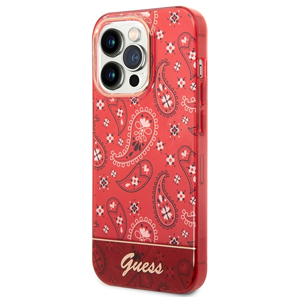 Kryt Guess GUHCP14LHGBNHR Apple iPhone 14 Pro red hardcase Bandana Paisley