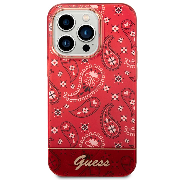 Kryt Guess GUHCP14LHGBNHR Apple iPhone 14 Pro red hardcase Bandana Paisley