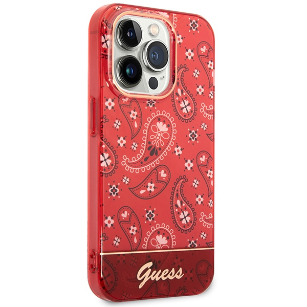 Kryt Guess GUHCP14LHGBNHR Apple iPhone 14 Pro red hardcase Bandana Paisley