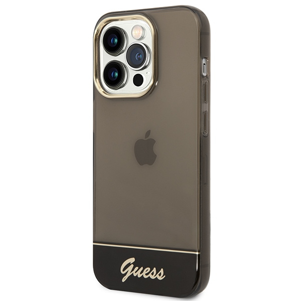 Kryt Guess GUHCP14LHGCOK Apple iPhone 14 Pro black hardcase Translucent